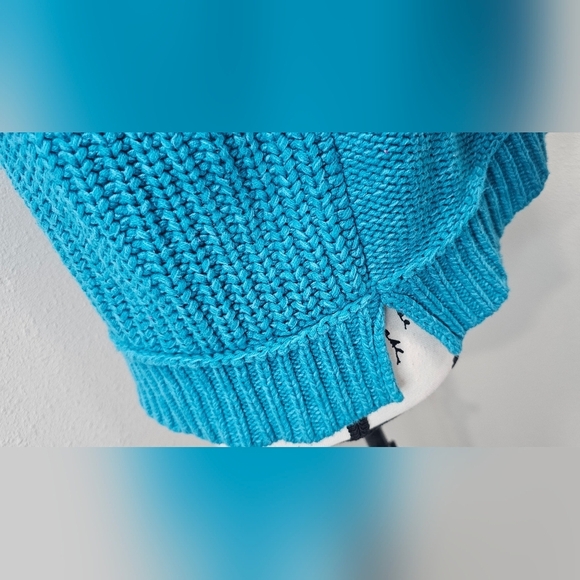 Habitat Women's Cotton Shaker Knit Crew Neck Blue Long Sleeve Sweater Size Small - Picture 8 of 13